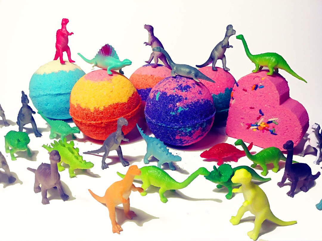 Dinosaur Bath Bombs Pack of 6 Toy Inside Bath Bombs Toy Bath Bombs for Kids Etsy