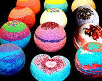 4 pack BATH BOMBS - Handmade FIZZIES - 4.5 oz - Giftset - Mix and Match - Assorted Scents