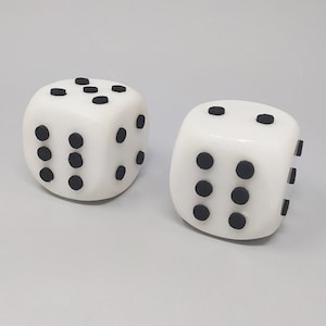 1970s Stunning Pair of Big Italian Marble Dice. Made in Italy.