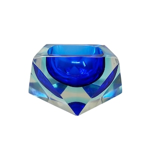 1960s Astonishing Blue Ashtray or Vide Poche By Flavio Poli for Seguso