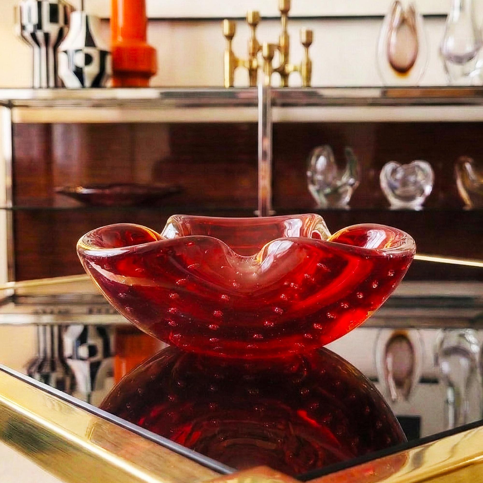 Sac À Main En Verre / Vase, Vide Poche Style Murano