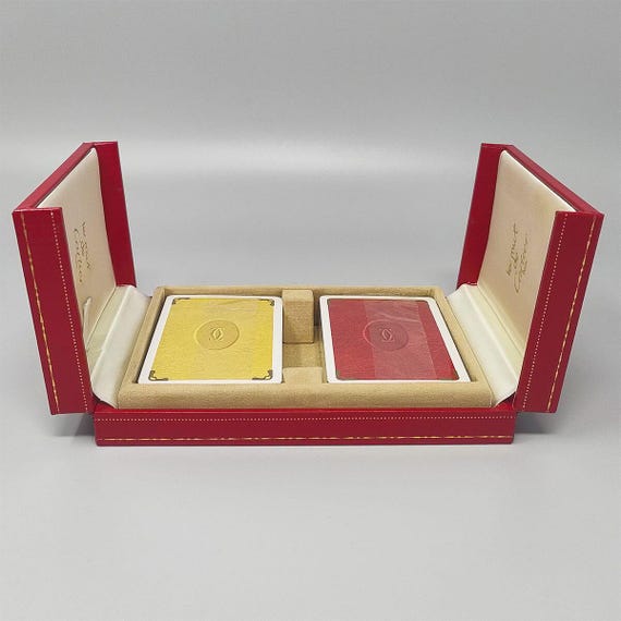 1970s Original Gorgeous Playing Cards Box by Cartier in Excellent