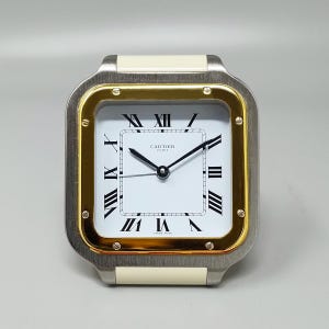 Wunderschöner Cartier Santos Wecker-Pendulette aus den 1980ern. Hergestellt in der Schweiz