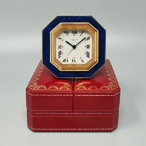 1980s Gorgeous Cartier Alarm Clock Pendulette. Made in Switzerland