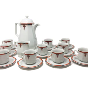 Original Rare Stunning White Art Déco Coffee and Tea Set 1930s