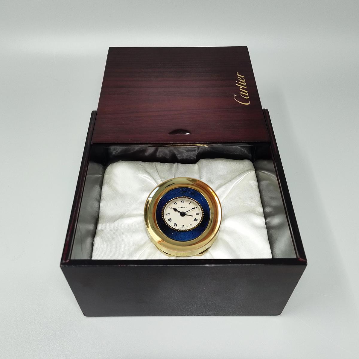 1960s Gorgeous Cartier Desk Travel Alarm Clock Pendulette. Made in