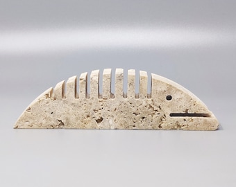 1970s Original Big Travertine Fish Sculpture by Enzo Mari for F.lli Mannelli