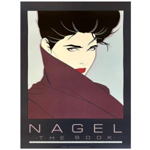 1980s Gorgeous Patrick Nagel &quot;The Book&quot; Art Poster.