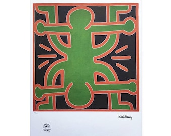 Wunderschöne Lithografie von Keith Haring in limitierter Auflage aus den 1990er Jahren
