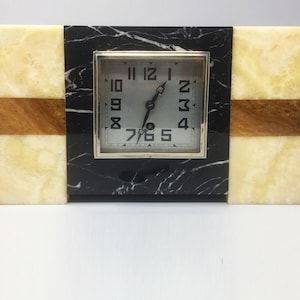 1930s Astonishing Art Deco French Marble Clock Manufrance