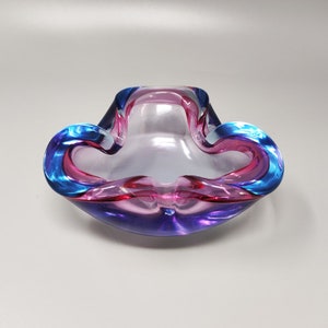 1960s Murano Sommerso Blue and Pink Ashtray or Catchall By Flavio Poli for Seguso