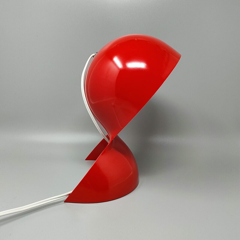 1960s Original Red Dalù Table Lamp by Vico Magistretti for Artemide (NOTE TO REPLICA)