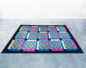 1990s Gorgeous Woolen Rug by Ottavio Missoni. Made in Italy