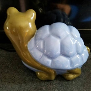 Baby blue ceramic turtle immagine 4