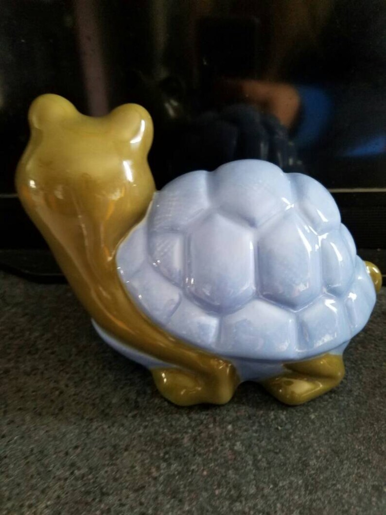 Baby blue ceramic turtle immagine 4