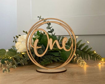 Personalised Table Number Name Signs Wedding Table Decoration Wedding Decorations Wedding Decor | Mirror Acrylic Wood Oak - Circle Lattice