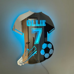 Personalised SOCCER BALL Table Lamp16 Colours Remotebirthday Colours
