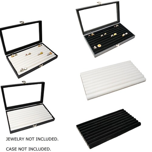 White Leatherette Ring Tray Insert Continuous Slot Etsy