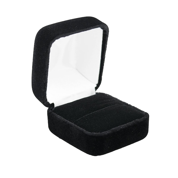 Novel Box™ Black Velveteen Jewelry Single Ring Box