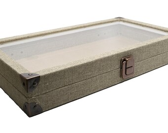 jewelry display box linen novel box large glass top metal clasp jewelry display case burlap display box etsy jewelry display box linen novel box large glass top metal clasp jewelry display case burlap display box etsy
