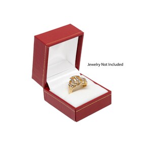 Novel Box™ Classic Carter Design Leatherette Red Ring Jewelry Gift Box
