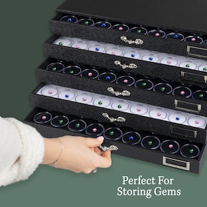 Novel Box 5 Drawer Jewelry Hobby Gems Collectibles  Organizer Display Case with Gem Jar Foam Inserts