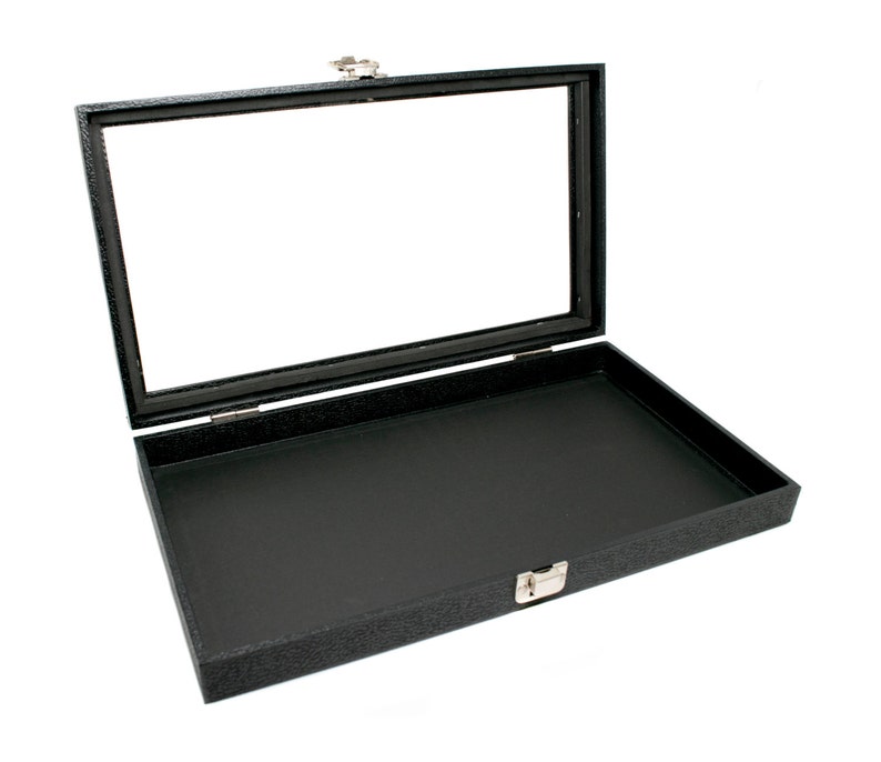 Novel Box™ Glass Top Black Jewelry Display Case Grey 72 Slot Etsy