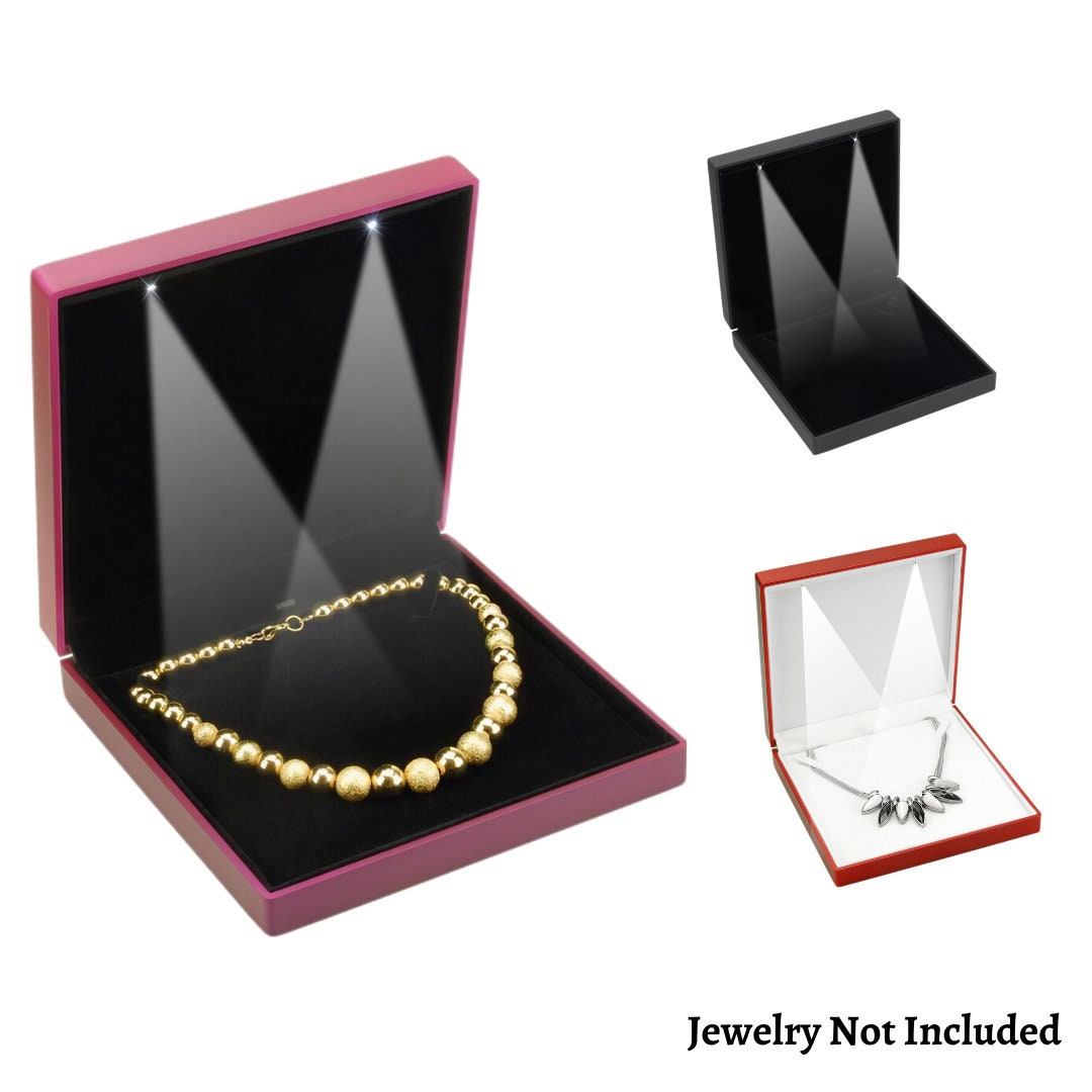 Novel Box LED Light Jewelry Necklace Pendant Gift Presentation Box
