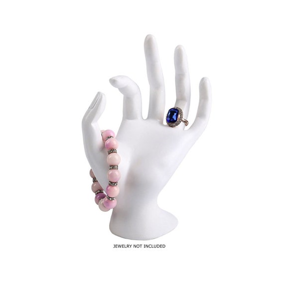 Novel Box™ White Mannequin Poly-resin Hand Form Jewelry Bracelet Ring Display