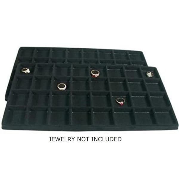 Novel Box™ 2 Black or Gray 32 Slot Coin Jewelry Showcase Display Tray Inserts