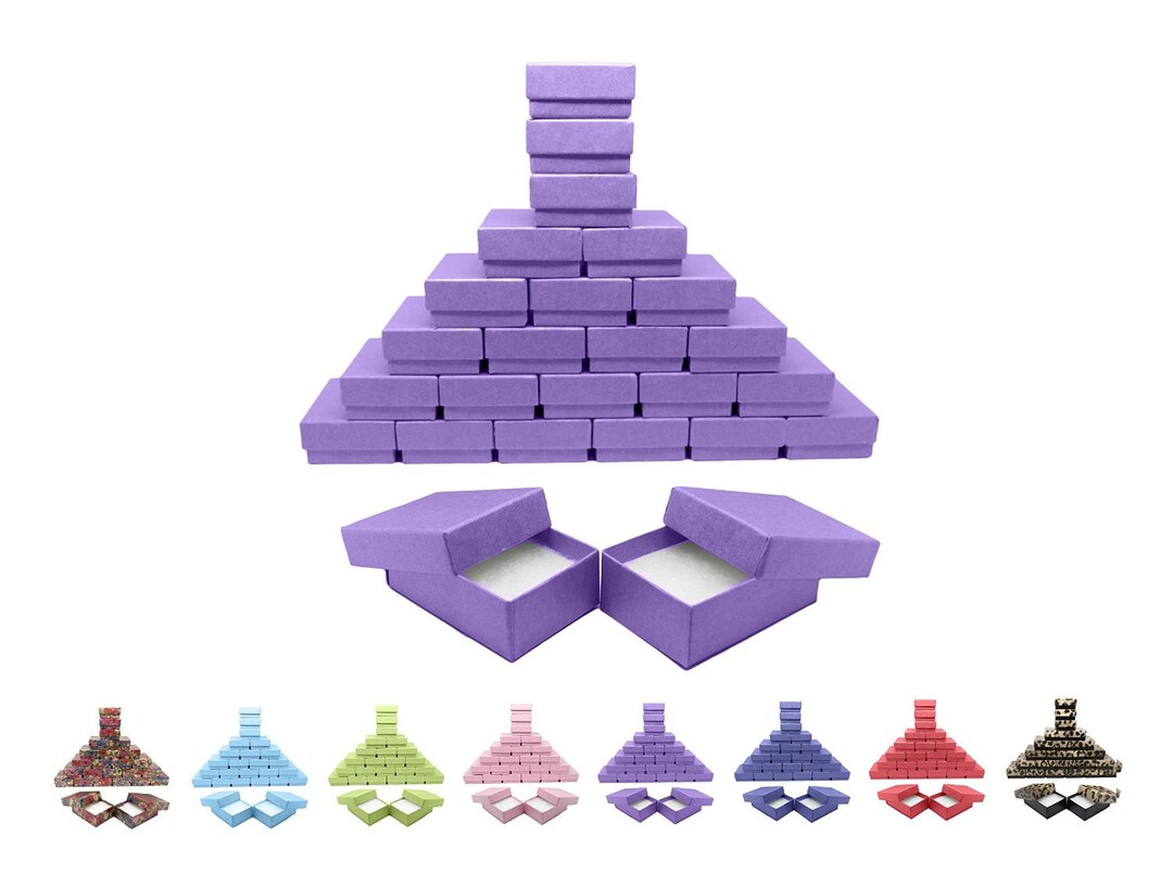 Novel Box™ Made IN USA Jewelry Gift Box in Purple Kraft With Removable