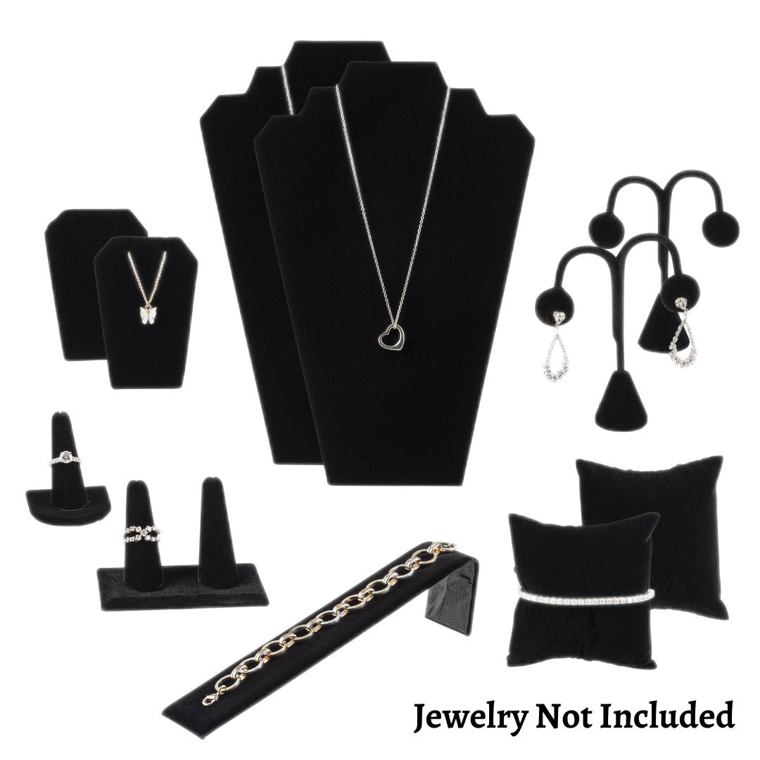 Novel Box Black Velvet Jewelry Display Set Necklace Pendant Bracelet Earring Ring Accesories Etsy