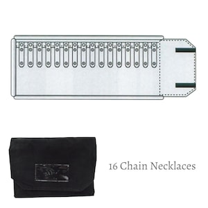 Novel Box Black Velour Jewelry Chain Necklace Roll Organizer Holds 16 Necklaces