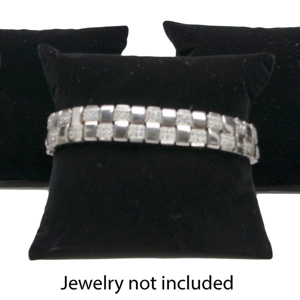 Novel Box™ Black Velvet Bracelet Watch Jewelry Decoration Pillows 3 x 3 (Pack of 5)