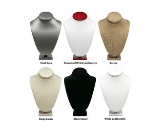 Novel Box™ Necklace Jewelry Display Bust Stand in Various Colors/Sizes