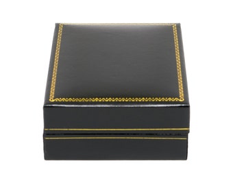 Novel Box™ Jewelry Pendant Box in Black Leather (Carter Collection)