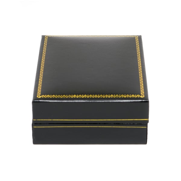 Novel Box™ Jewelry Pendant Box in Black Leather (Carter Collection)