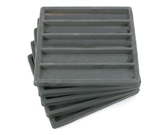 Novel Box™ 5 Gray 5 Slot 1/2 Size Jewelry Display Tray Inserts 