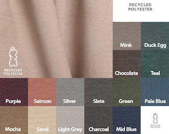 Recycled Chenille Upholstery Fabric by the Metre, Soft Furniture Fabric