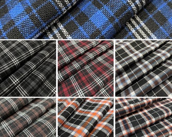 Brushed Cotton Woven Tartan Fabric By The Metre
