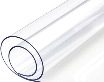 Clear PVC Plastic Sheeting: 0.75mm Thick, Fire Retardant - Sold by the Metre