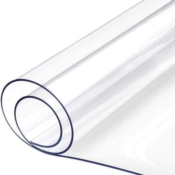 Clear PVC 0.75mm Thick Sheeting Plastic Protective Shield Vinyl Window Fire Retardant Fabric - Sold by the Metre
