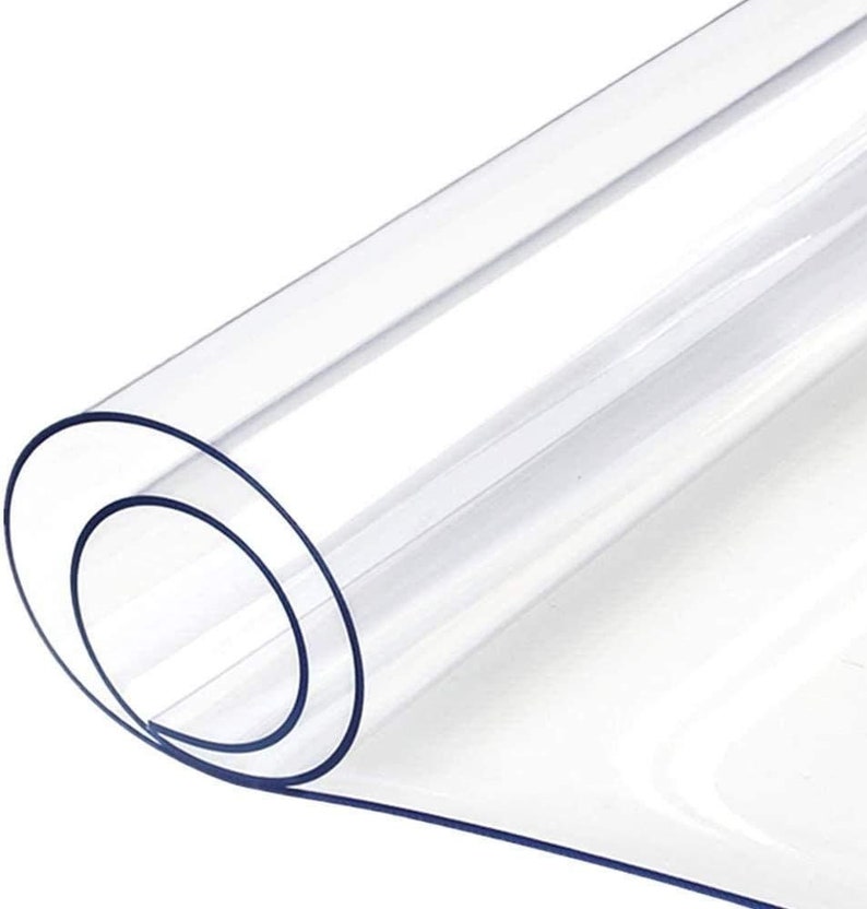 Clear PVC 0.75mm Thick Sheeting Plastic Protective Shield Vinyl Window Fire Retardant Fabric Sold by the Metre image 1