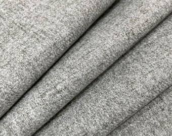 Plain Wool Upholstery Fabric | Venice Furnishing Material By The Metre - Mid Grey