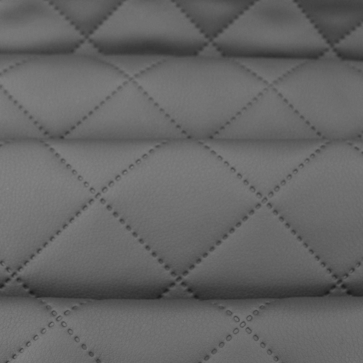 Tissu Simili Cuir PU Matelassé Motif Diamant - Bleu Foncé - 1m X 1.40m - Imperméable - Neuf