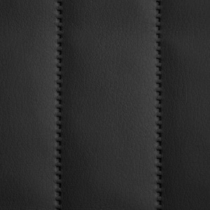 Quilted Black Faux Leather Fabric: Vertical Fluted Stripe, Upholstery Grade - By The Metre