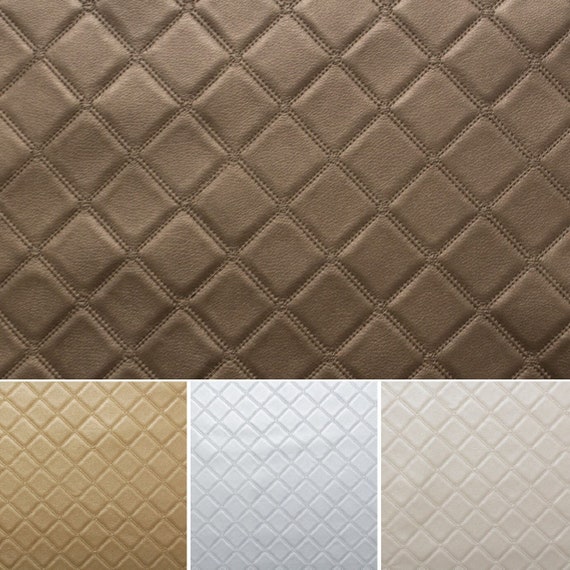 Luxury Bentley Quilted Diamond Stitch Embossed Artificial Faux Leather  Upholstery Fabric by the Metre -  Denmark