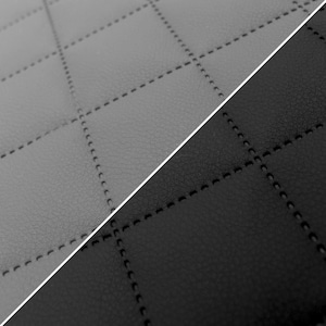 Quilted Faux Leather Fabric - Single Diamond Medium, Fabric By The Metre - Black or Grey