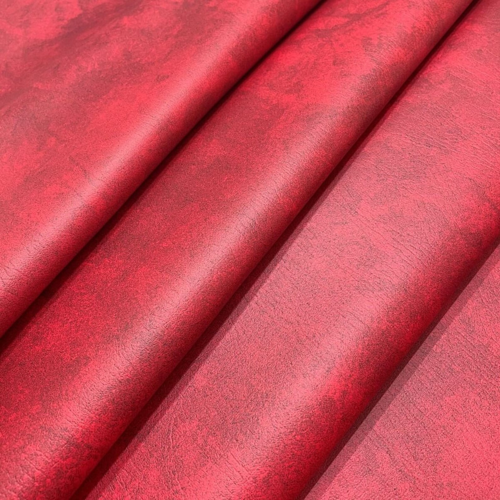 Heavy Feel Faux Leather PVC Upholstery Fabric Red Etsy