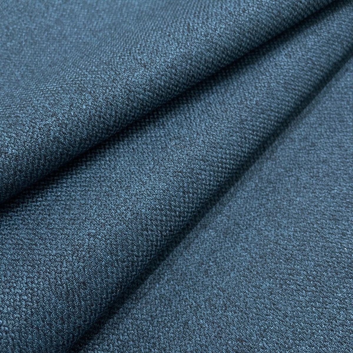 Malbec Linen Plain Upholstery Fabric By The Metre - Night Sky Blue
